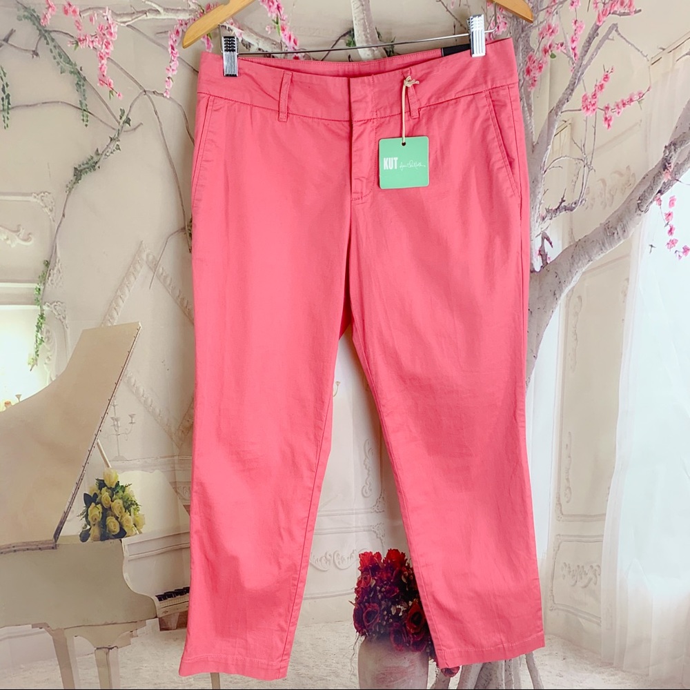 NEW KUT From The Cloth Pink Crop trousers